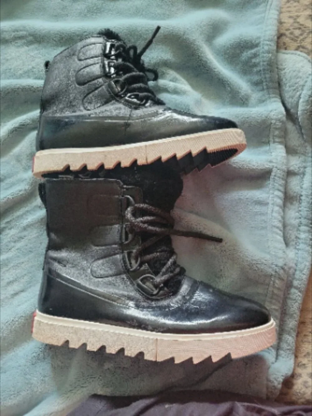 Sorel Joan of Arctic Next Lite Boots Women's 9.5 Black Sea Salt Waterproof